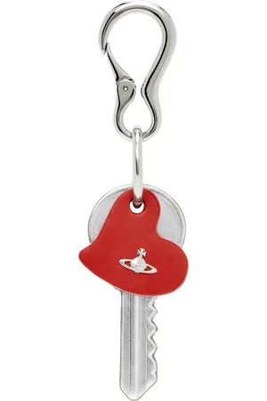 Vivienne Westwood Silver & Red Key & Heart Keychain