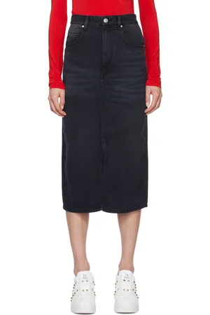 Isabel Marant Gray Tilauria Denim Midi Skirt