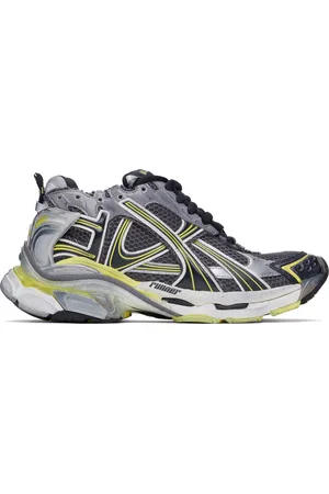 Balenciaga Gray & Yellow Runner Sneakers