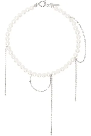 Justine Clenquet White & Silver Diana Necklace