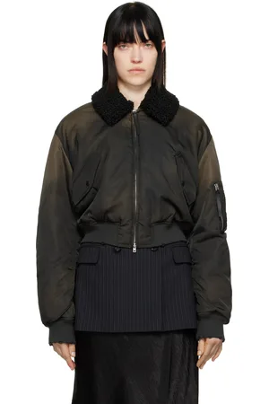 Acne Studios Brown Furry Collar Bomber Jacket
