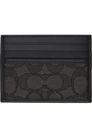 Coach Black Signature Jacquard Card Holder