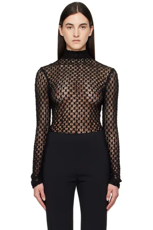 Rohe Black Geometrical Lace Blouse
