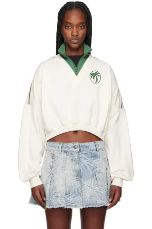 Palm Angels Off-White & Green Oval Palm Sweatshirt