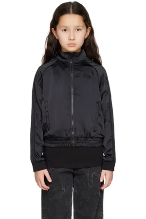 Diesel Kids Black Zip-Up Track Jacket