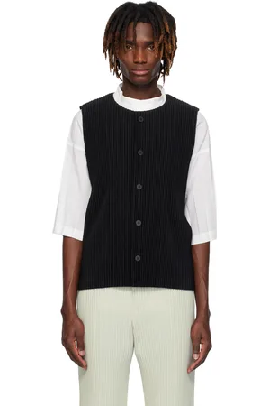 Issey Miyake Black Tailored Pleats 1 Vest