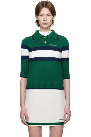 Casablanca Green & Navy Colorblock Polo