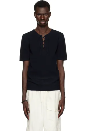 DRIES VAN NOTEN Navy Knit T-shirt