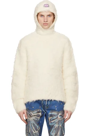 Acne Studios White Alpaca Blend Hoodie
