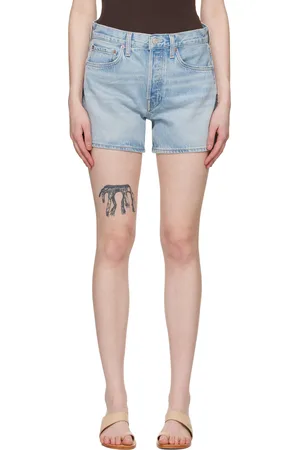 AGOLDE Blue Parker Long Denim Shorts