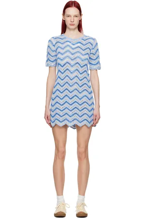 Ganni Blue Striped Minidress