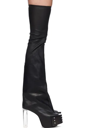 Rick Owens Black Porterville Flared Kiss 65 Tall Boots