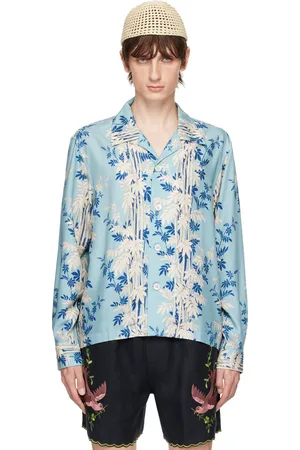 BODE Blue Bamboo Forest Shirt