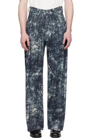 TAIGA TAKAHASHI Indigo & Off-White Lot. 704 Jeans