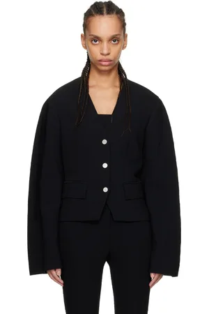 Nanushka Black Kiyo Seersucker Blazer