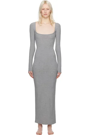 SKIMS Gray Soft Lounge Long Sleeve Maxi Dress
