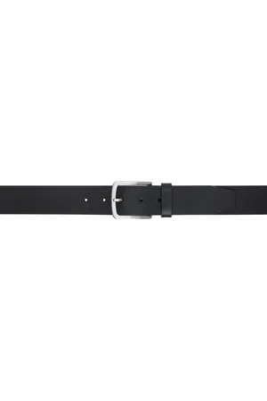 HUGO BOSS Black Logo-Engraved Buckle Belt