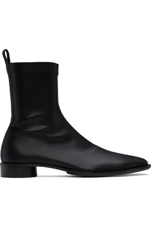 Maison Margiela Black Zip Leather Boots