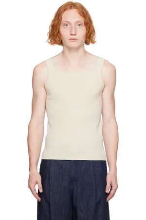 DRIES VAN NOTEN Off-White Square Neck Tank Top