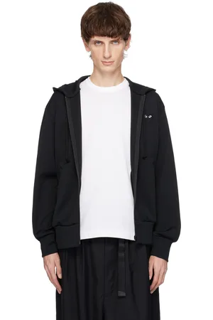 Comme des Garçons Black Zip Big Heart Print Hoodie