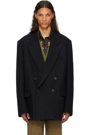 DRIES VAN NOTEN Navy Oversized Blazer