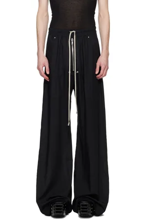Rick Owens Black Hollywood Drawstring Cropped Trousers