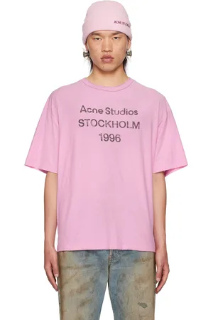Acne Studios Pink Printed Logo T-Shirt