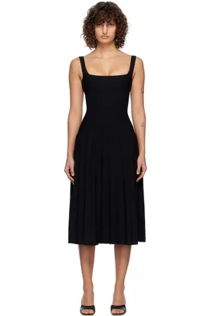 Staud Black Ellison Midi Dress