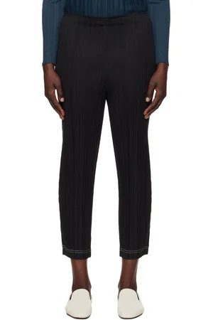 PLEATS PLEASE ISSEY MIYAKE Black Ramie Trousers