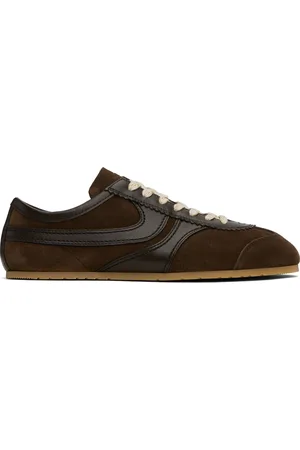 DRIES VAN NOTEN Brown Suede Sneakers