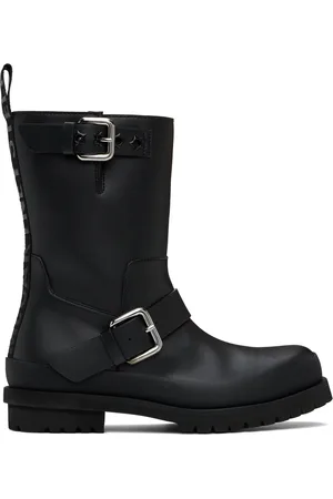 Stella McCartney Black Trace Buckle-Strap Biker Boots