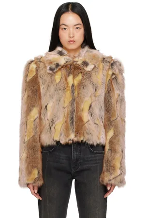 Guess Brown Paneled Faux-Fur Jacket