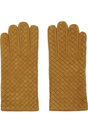 Bottega Veneta Tan Intrecciato Suede Gloves
