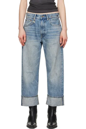 R13 Blue Cuffed X-Boyfriend Jeans