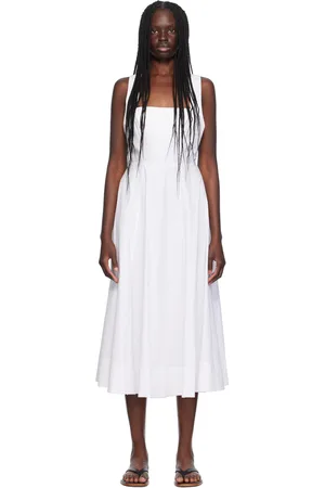Staud White Teresa Midi Dress