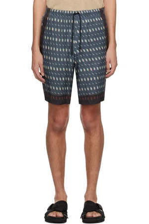 DRIES VAN NOTEN Navy Drawstring Shorts