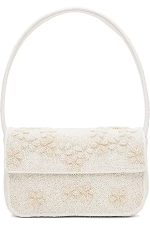 Staud White & Off-White Tommy Beaded Bag