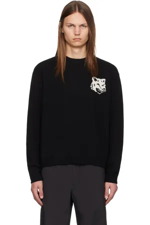 Maison Kitsuné Black Fox Head Intarsia Sweater