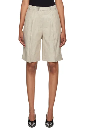 REMAIN Birger Christensen Beige Belted Shorts