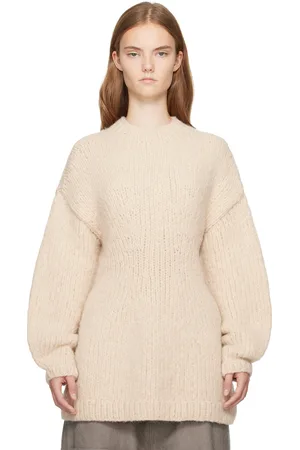 Lauren Manoogian Off-White Handknit Peplum Pullover Sweater