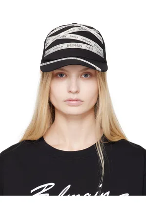 Balmain Black Cotton Ribbon Motif Cap