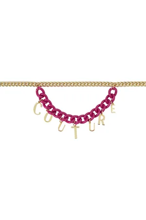 VERSACE Pink & Gold Charms Chain Belt