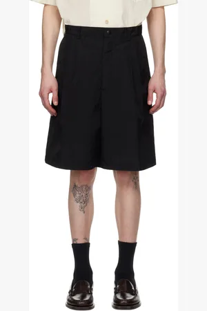 Solid Black Pleated Shorts