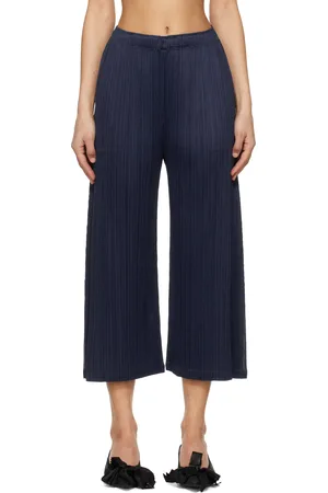 PLEATS PLEASE ISSEY MIYAKE Navy Monthly Colors February Trousers