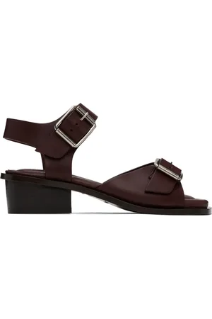 LEMAIRE Burgundy Square 35 Heeled Sandals