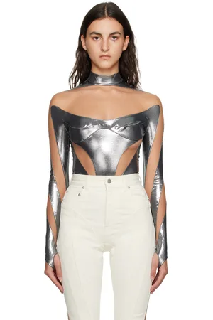 MUGLER Silver Illusion Bodysuit
