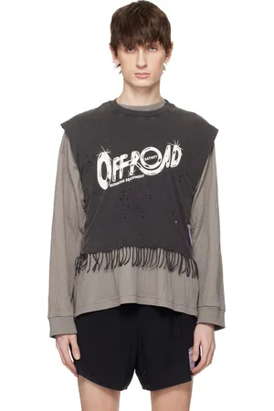 SATISFY Black MothTech Cropped Fringe Tank Top