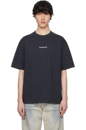 Acne Studios Black Relaxed Fit Stamp Logo T-shirt