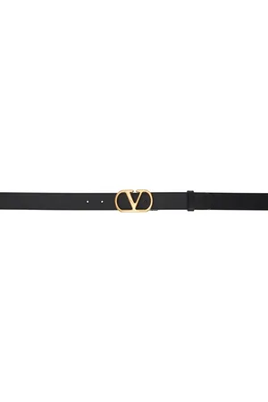 VALENTINO GARAVANI Black VLogo Signature Belt