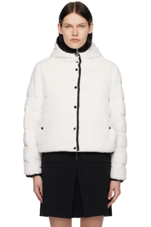 Moncler White Malp Faux-Fur Down Jacket
